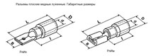 РпИп. РпИм. Разъемы плоские медные луженые ИЭК - Габаритные размеры